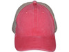 Pigment-Dyed Cotton Mesh Trucker Hats red Khaki front