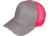 Blank Structured Trucker Hats heather gray neon pink