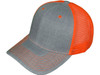 Blank Structured Trucker Hats heather gray neon orange