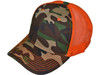 Blank Structured Trucker Hats green camo neon orange