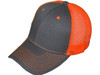 Blank Structured Trucker Hats dark gray neon orange