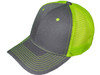 Blank Structured Trucker Hats dark gray neon yellow 