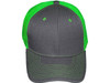 Blank Structured Trucker Hats dark gray neon green front