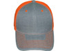 Blank Structured Trucker Hats heather gray neon orange front