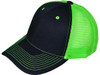 Blank Structured Trucker Hats black neon green