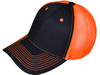 Blank Structured Trucker Hats black neon orange