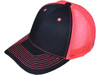 Blank Structured Trucker Hats black neon pink