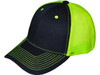 Blank Structured Trucker Hats black neon yellow