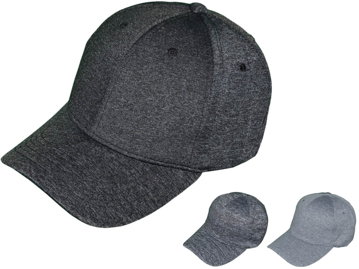 Melange Baseball Hats - Structured mid Profile BK CAPS with Velcro Closure (3 Colors Available) -