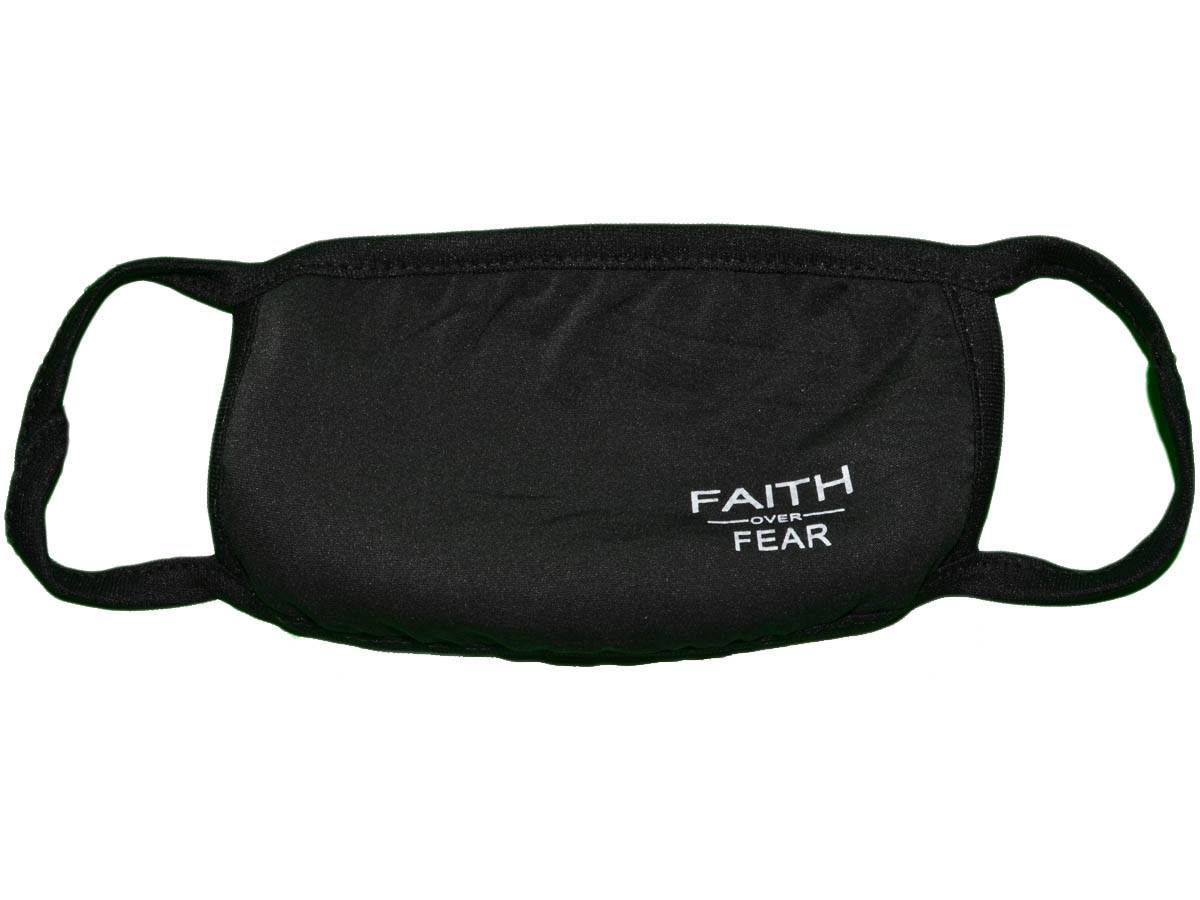 Faith Over Fear Face Masks Unisex Reusable (Black) - 5294