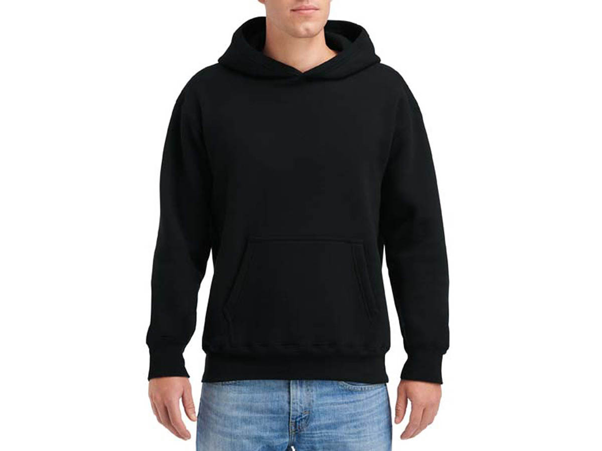 Gildan HAMMER HF500 Adult Hooded Sweatshirt Fleece Pullover Hoodie (Black) - 5337