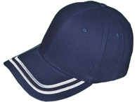 Stripes on bill Baseball Hats - Embroidered BK Caps (Navy Blue)