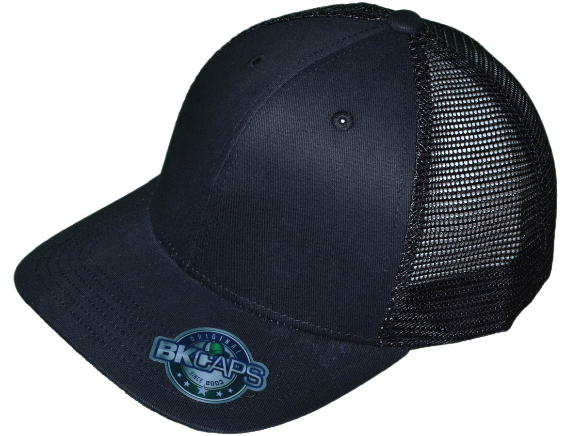 Low Profile Trucker HATS - Solid Color Structured Slightly Curved Bill Compare to Richardson 115