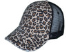 Animal Print Vintage Trucker Hats Soft Structured Distressed Washed Canvas Leopard Ladies BK Caps brown/black