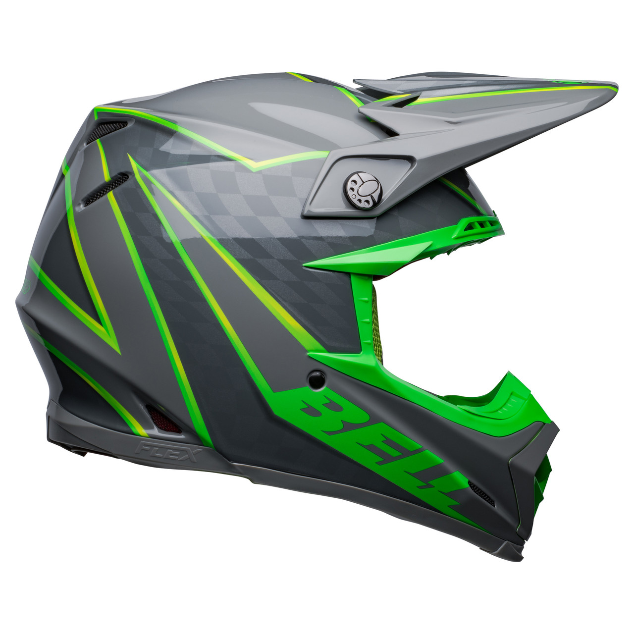 Bell MX 2023 Moto-9S Flex Adult Helmet (Sprite Grey/Green) | RaceFX