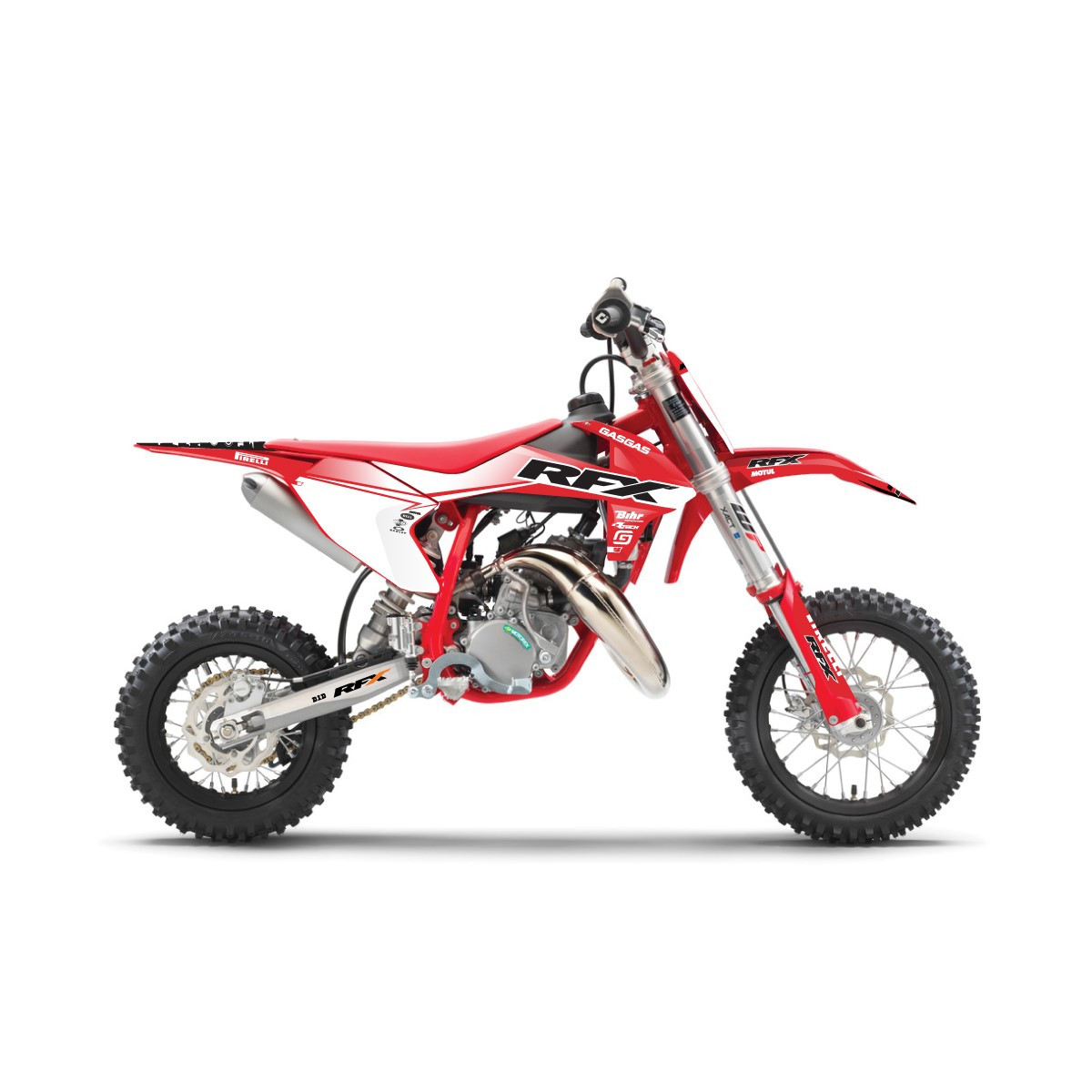 RFX Motocross Pro Full Graphics Kit GasGas MC 50 21-22 (White Background)