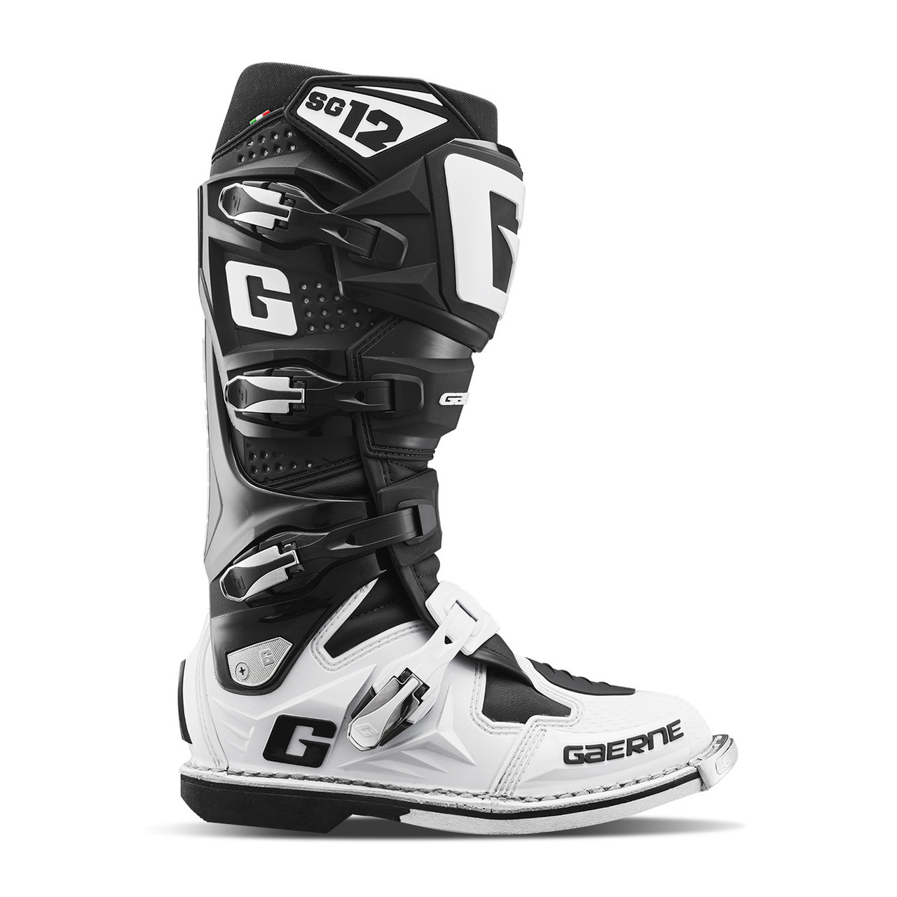 Gaerne SG12 Motocross Boots - White / Black