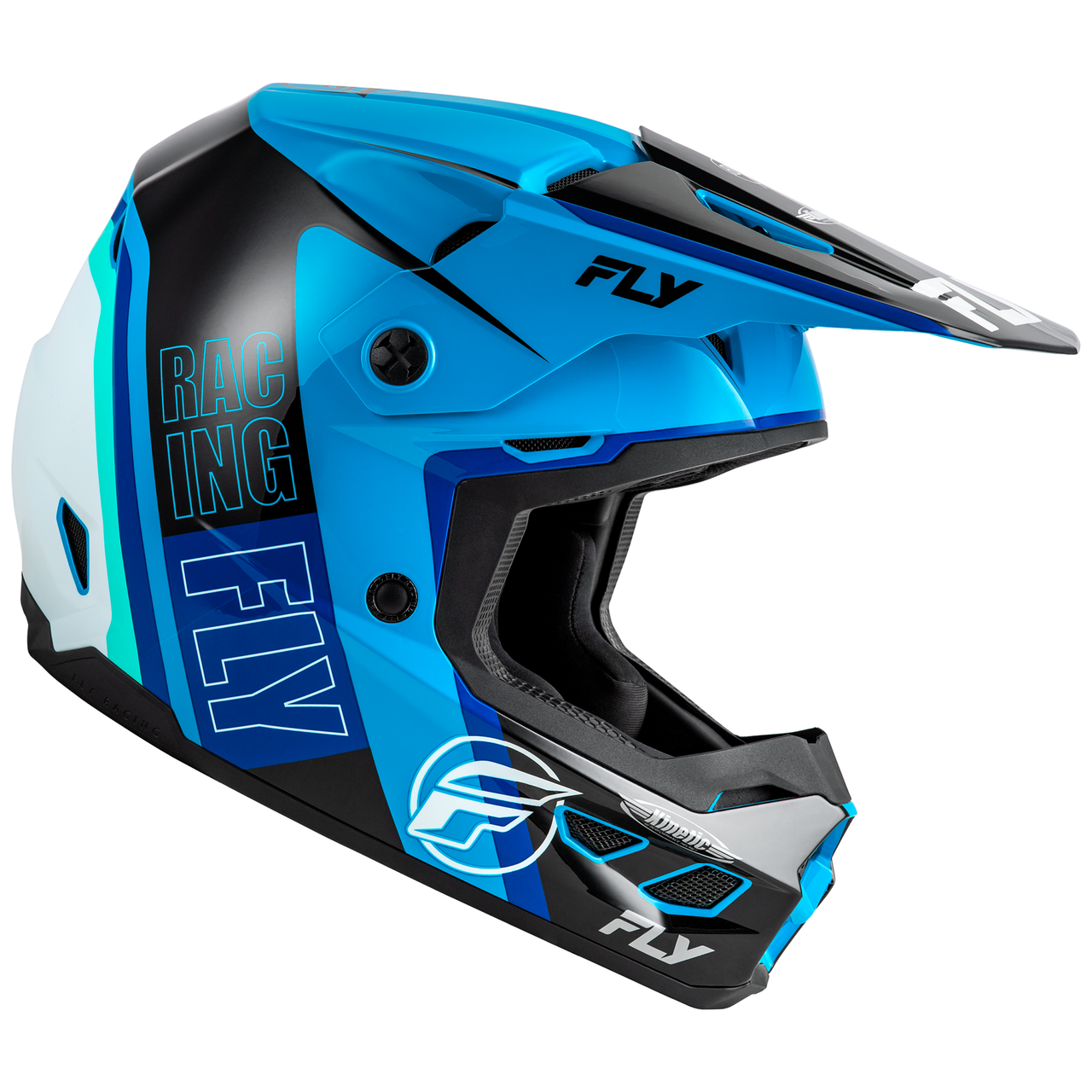 Fly Racing Blue Helmate Fly Racing 2025 Kinetic Rally Helmet (Blue/Black/White)