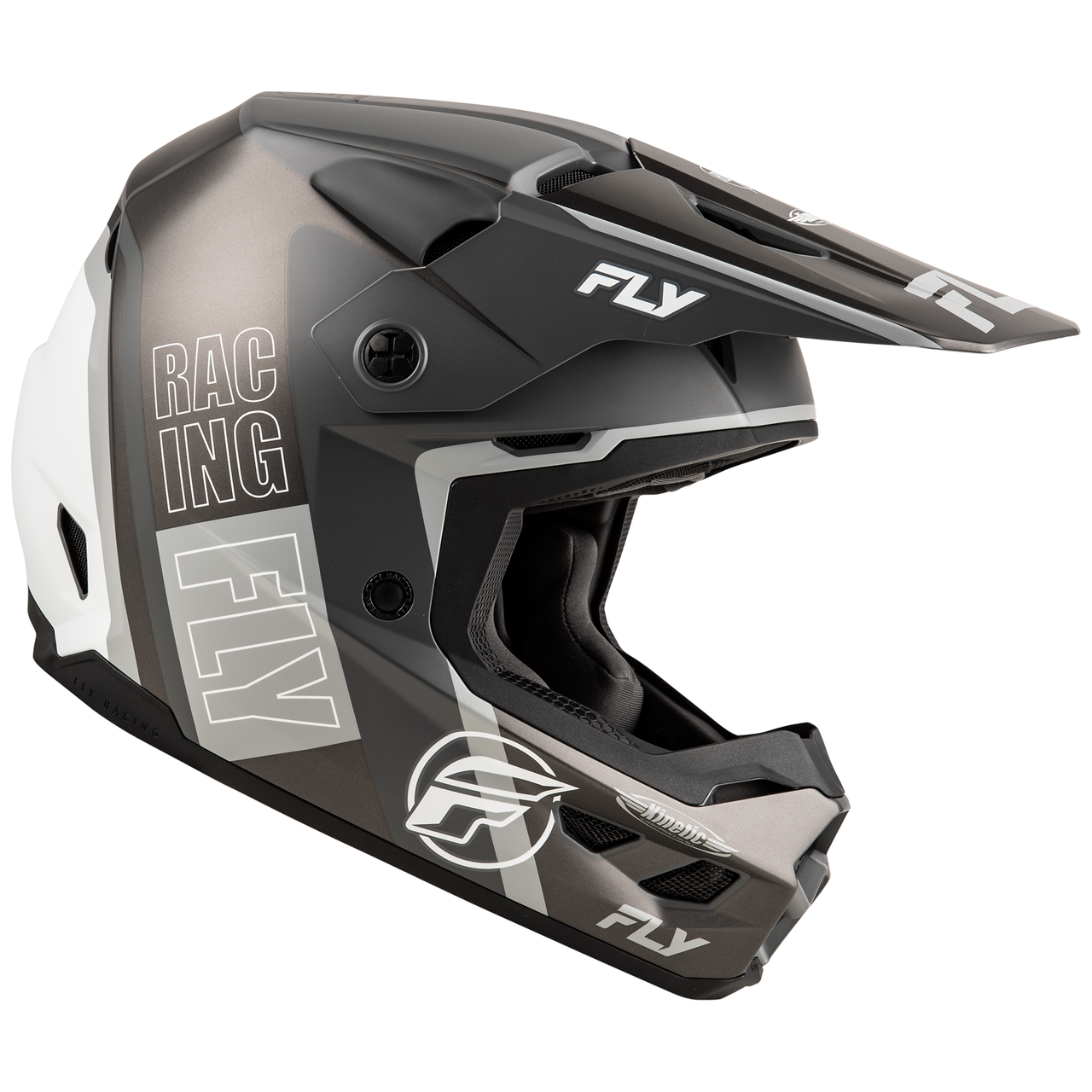 Fly Racing 2025 Kinetic Rally Helmet (Matte Grey/Black/White)