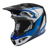 Fly Racing 2023 Formula Carbon Prime Helmet (Blue/White/Blue Carbon) Front Left