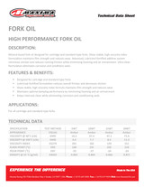 Maxima Fork Oil Standard Fortified (SAE 5wt) 19 Litre (Each) Data Sheet