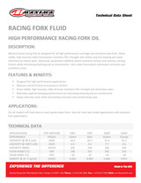 Maxima Fork Fluid Racing Formula (SAE 10wt) 1 Litre (12 Per Box) Data Sheet