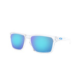 Oakley Sylas Sunglasses (Polished Clear) Prizm Sapphire Lens Front Left Oakley Sylas Sunglasses (Polished Clear) Prizm Sapphire Lens Front Left