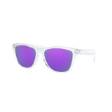 Oakley Frogskins Sunglasses (Polished Clear) Prizm Violet Lens Front Left