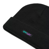 Oakley Casual Adult Snow Beanie (B1B Gradient Patch Blackout) One Size Fits All Close Up