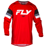 Fly Racing 2024 Youth Kinetic Prix Jersey (Red/Grey/White) Front
