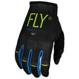 Fly Racing 2024 Youth Kinetic Prodigy Gloves (Charcoal/Neon Green/True Blue) Back