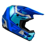 Fly Racing Youth Kinetic Scrap Helmet - Blue / Light Blue / Grey