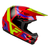 Fly Racing Youth Kinetic Scrap Helmet - Red / Hi-Vis / Purple / Black