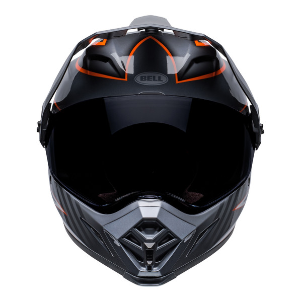 Bell MX 2023 MX-9 Adventure Mips Adult Helmet (Dalton Black/Orange) Front Dark Visor