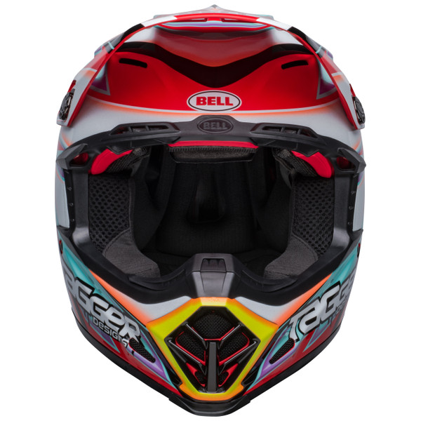 Bell MX 2023 Moto-9S Flex Adult Helmet (Tagger White/Aqua) Front