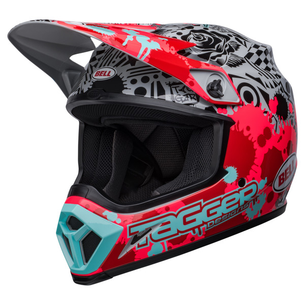 Bell MX 2023 MX-9 Mips Adult Helmet (Tagger Splatter Bright Red