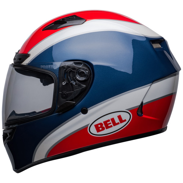 Bell Street 2023 Qualifier DLX MIPS Adult Helmet (Classic Navy/Red) Side Left