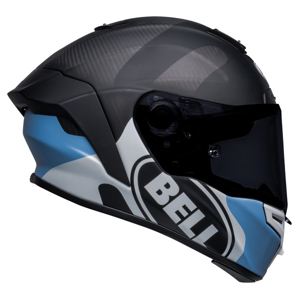 Bell Street 2023 Race Star Flex DLX Adult Helmet (Hello Cousteau Algae Matte Black/Blue) Side Right Dark Visor