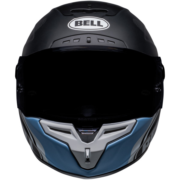 Bell Street 2023 Race Star Flex DLX Adult Helmet (Hello Cousteau Algae Matte Black/Blue) Front Dark Visor