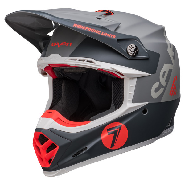 Bell MX 2023 Moto-9S Flex Adult Helmet (Seven Vanguard Matte Charcoal/Orange) Front Left