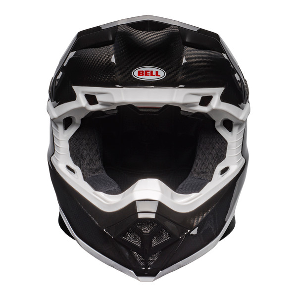 Bell MX 2023 Moto-10 Spherical Mips Adult Helmet (Gloss Black Carbon/White) Front