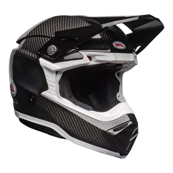 Bell MX 2023 Moto-10 Spherical Mips Adult Helmet (Gloss Black Carbon/White) Front Right