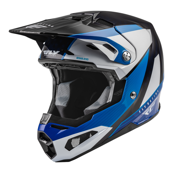 Fly Racing 2023 Formula Carbon Prime Helmet (Blue/White/Blue Carbon) Front Left