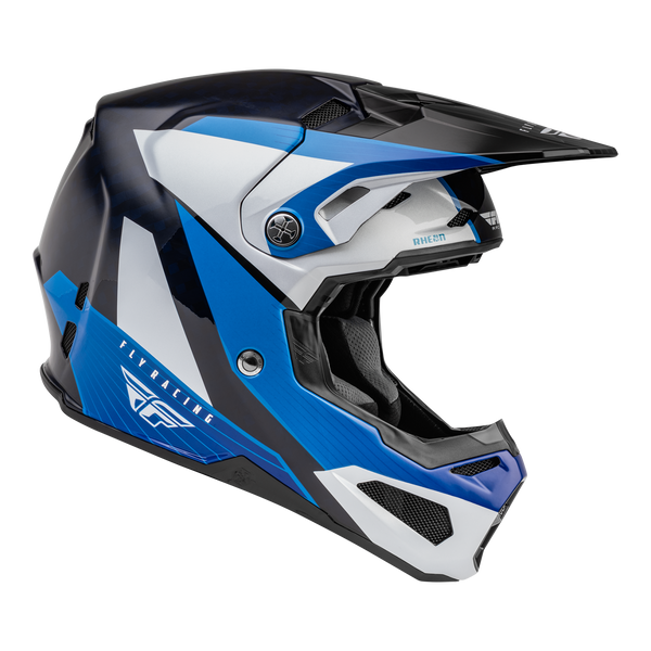 Fly Racing 2023 Formula Carbon Prime Helmet (Blue/White/Blue Carbon) Side Right