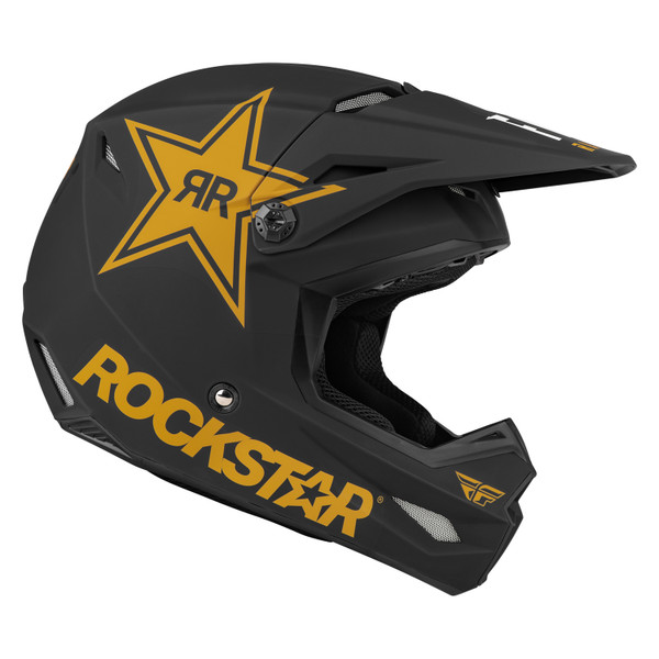 Fly Racing 2023 Kinetic Rockstar Adult Helmet (Black/Gold) | RaceFX