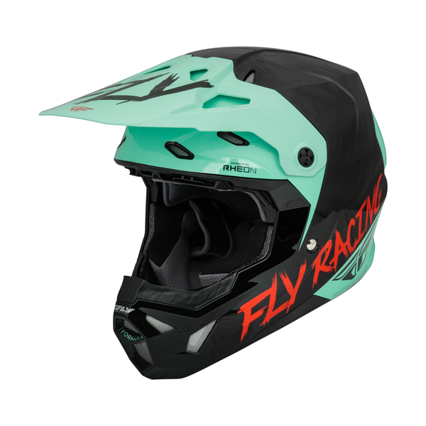 Fly Racing 2023 Formula CP Special Edition Rave Youth Helmet (Black/Mint/Red) Front Left