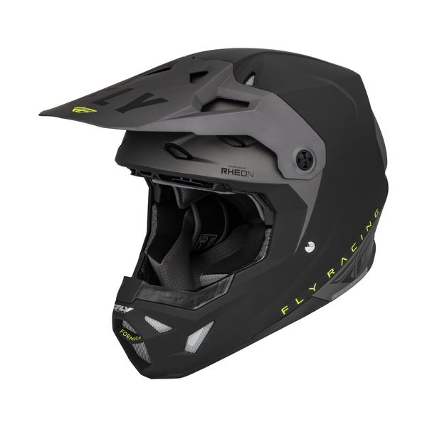 Fly Racing 2023 Formula CP Slant Youth Helmet (Black/Grey/Hi-Viz) Front Left