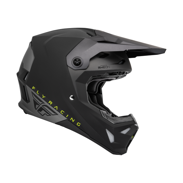 Fly Racing 2023 Formula CP Slant Youth Helmet (Black/Grey/Hi-Viz) Side Right