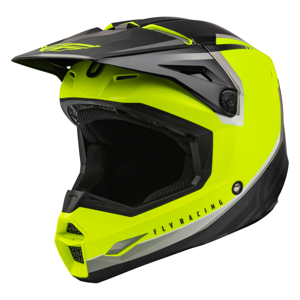 Fly Racing 2023 Kinetic Vision Adult Helmet (Hi-Viz/Black) Front Left