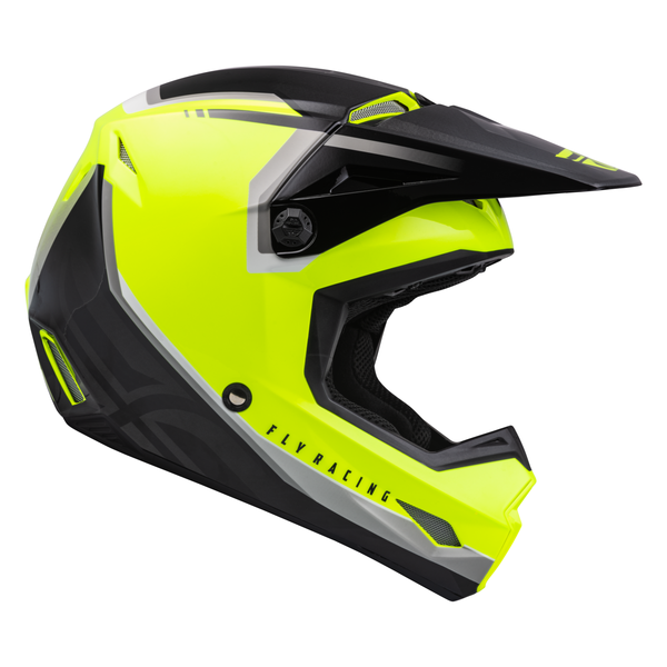 Fly Racing 2023 Kinetic Vision Adult Helmet (Hi-Viz/Black) Side Right